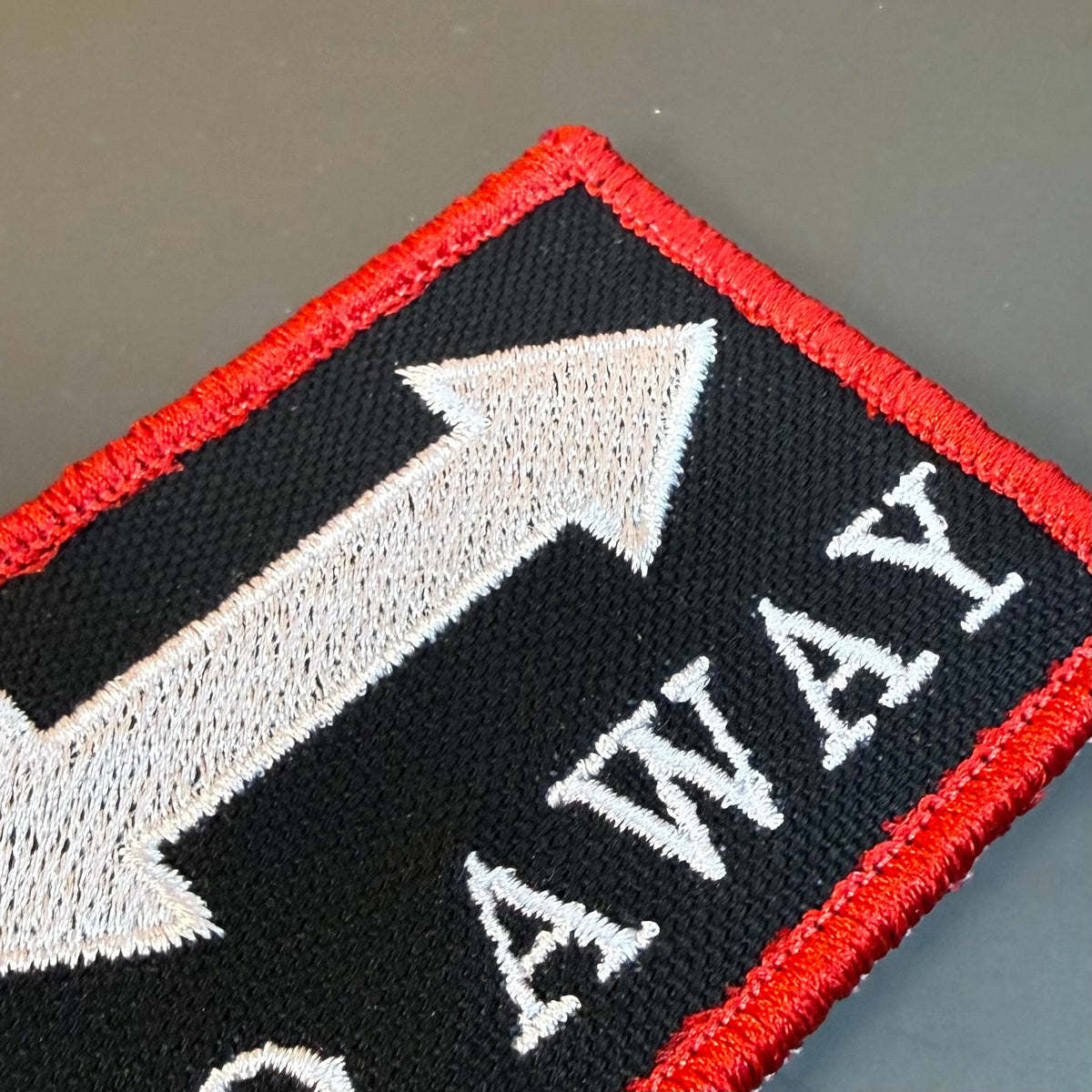 Go Away Funny Morale Patch | Made in USA | VELCRO® Brand Hook Backing