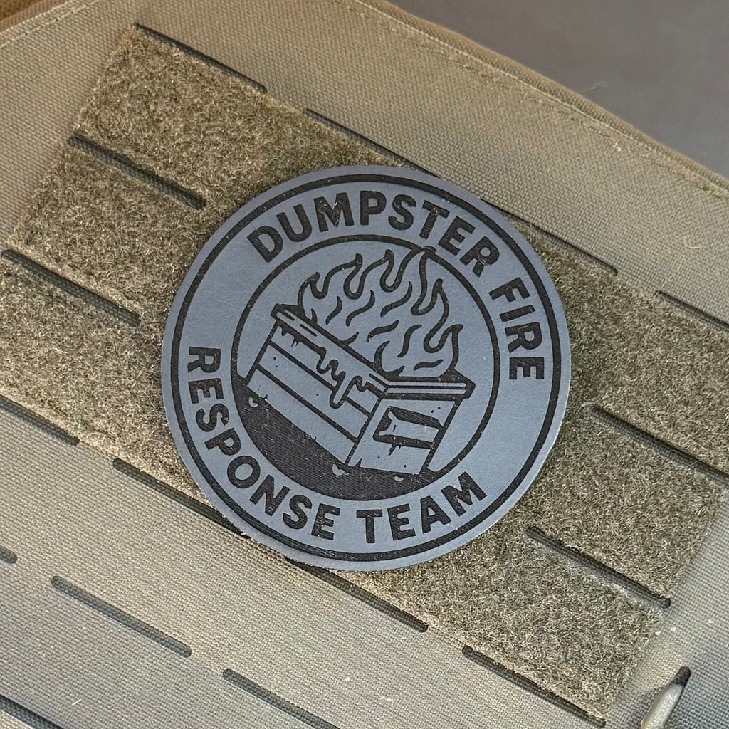 Dumpster Fire Response Team Funny Morale Patch | Made in USA | VELCRO® Brand Hook Backing