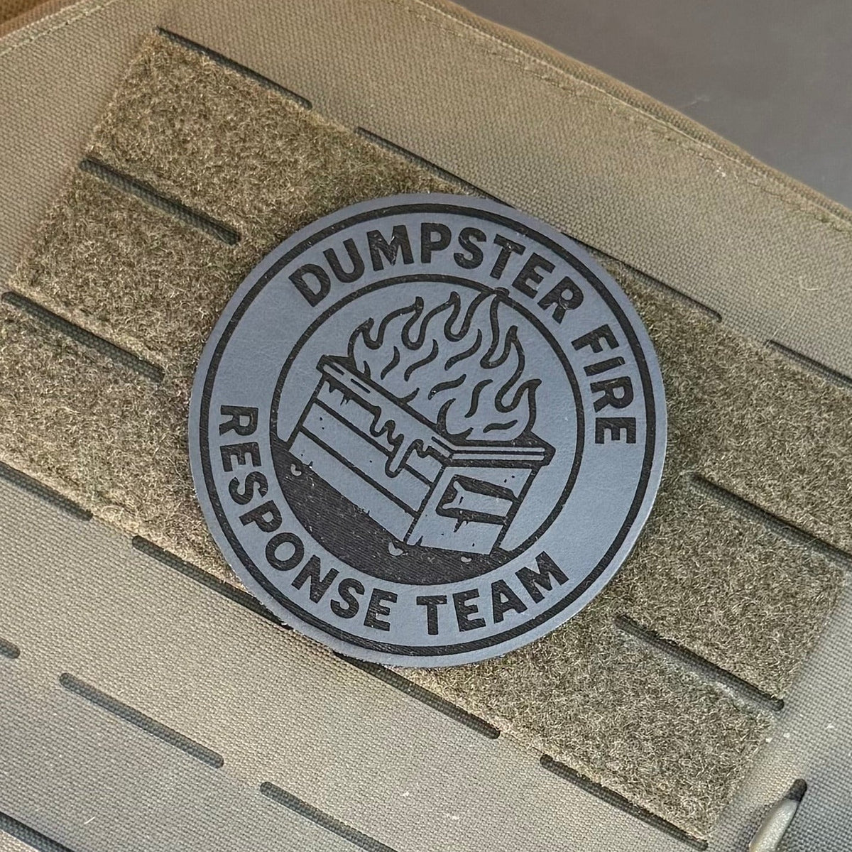 Dumpster Fire Response Team Funny Morale Patch | Made in USA | VELCRO® Brand Hook Backing