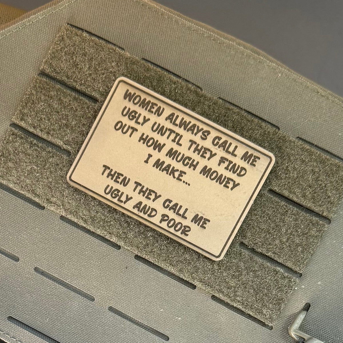Ugly and Poor Funny Morale Patch | Made in USA | VELCRO® Brand Hook Backing