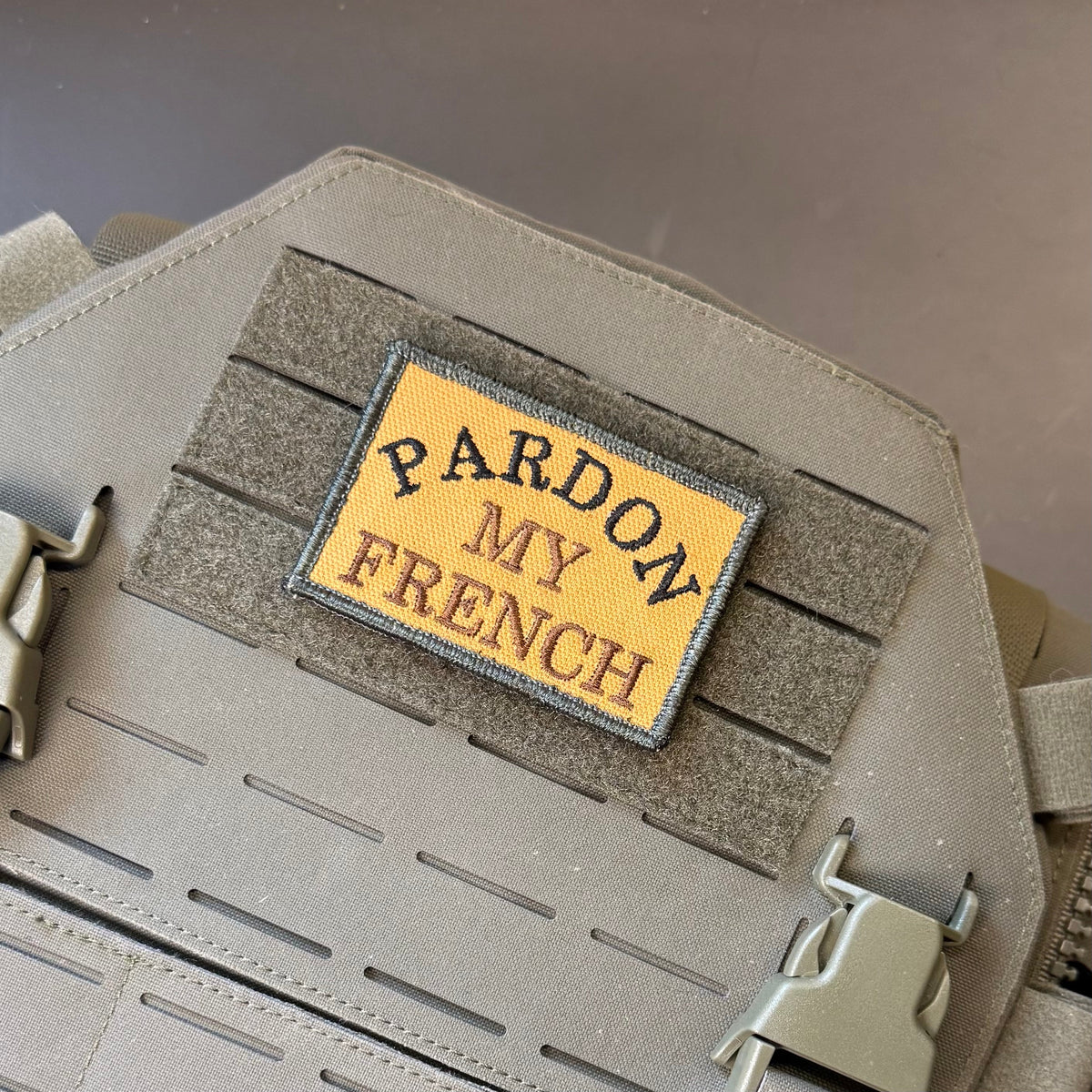 Pardon My French Funny Morale Patch | Made in USA | VELCRO® Brand Hook Backing