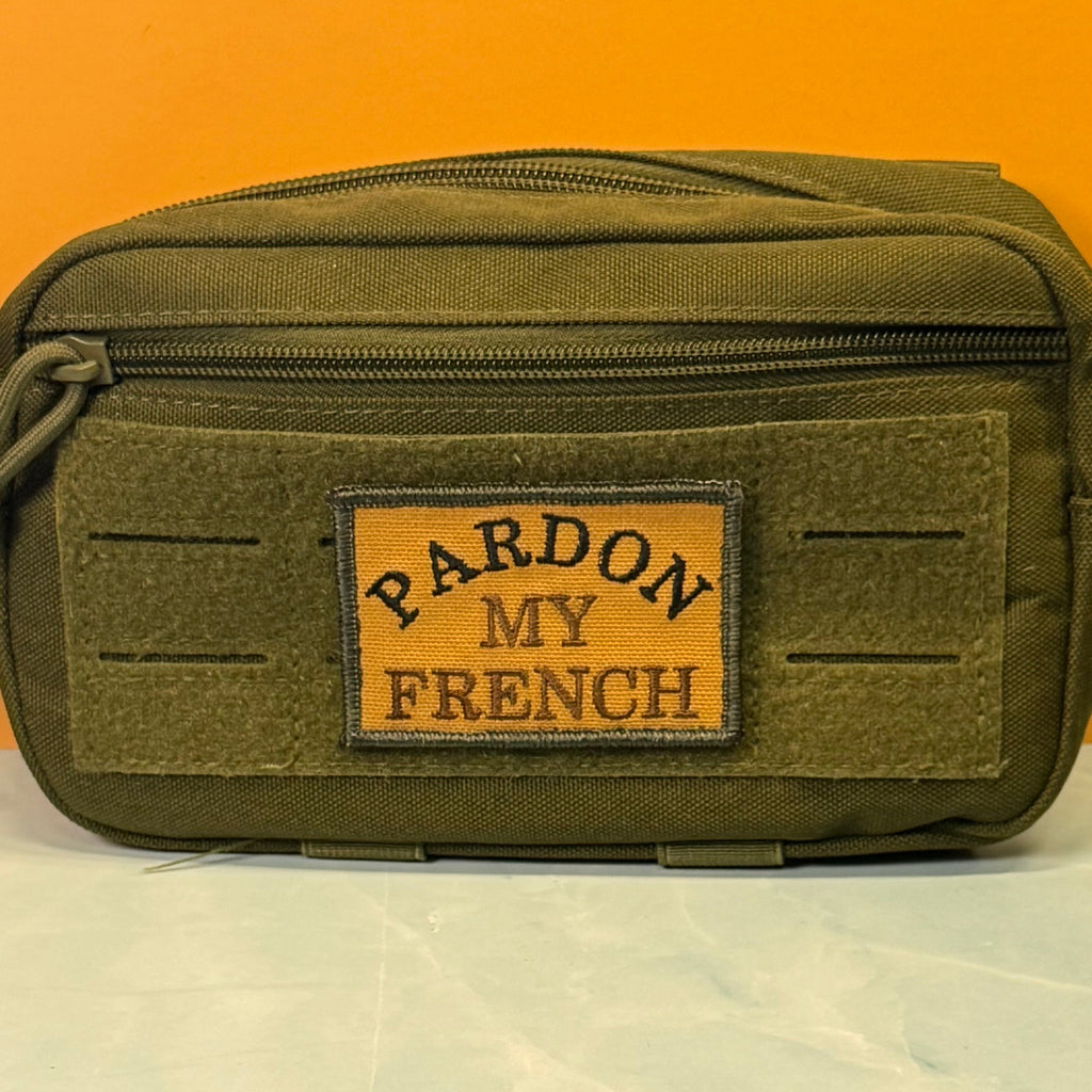 Pardon My French Funny Morale Patch | Made in USA | VELCRO® Brand Hook Backing