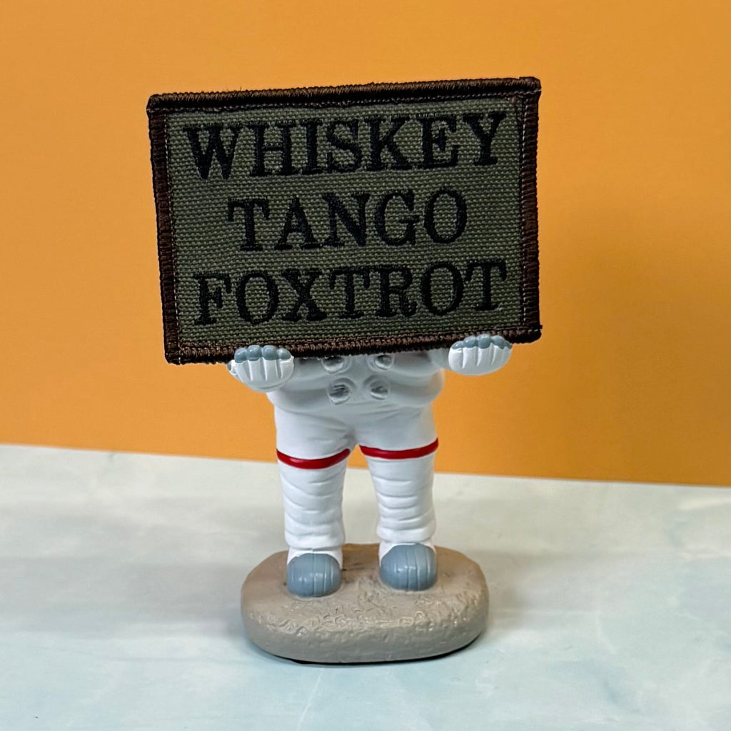 Whiskey Tango Foxtrot WTF Funny Morale Patch, 2x3" | Made in USA | VELCRO® Brand Hook Backing