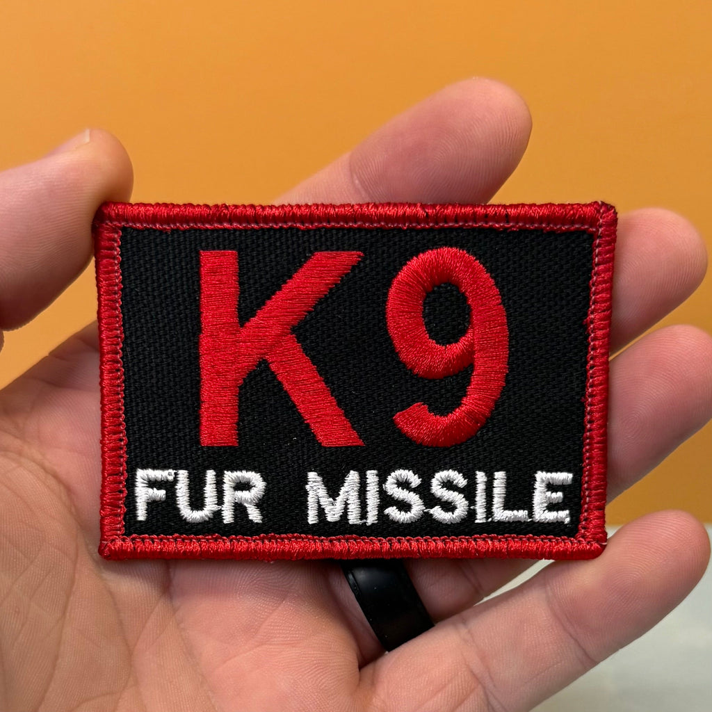 K-9 Fur Missile Funny Dog Morale Patch | Made in USA | VELCRO® Brand Hook Backing