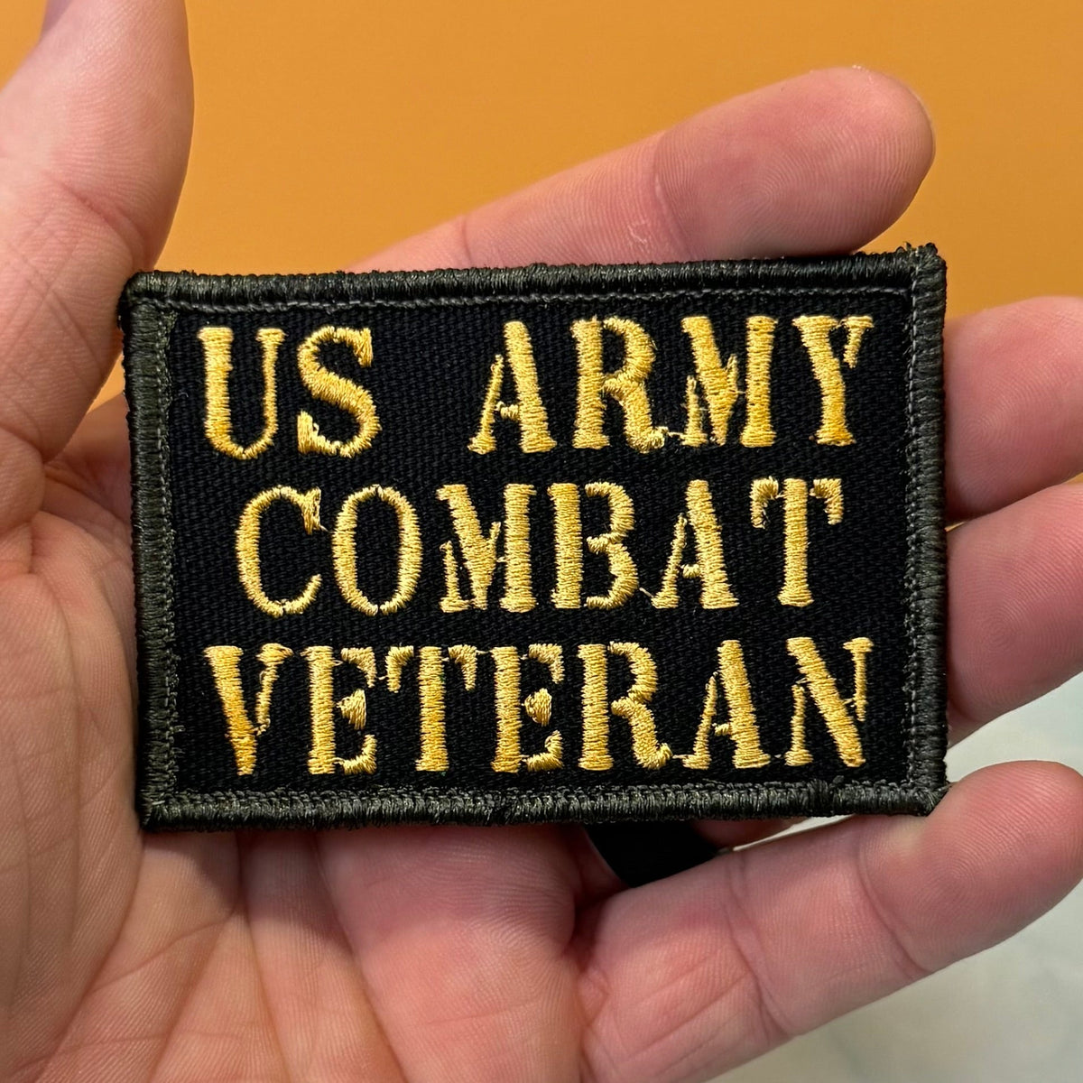 Army Combat Veteran Morale Patch, 2x3" | Made in USA | VELCRO® Brand Hook Backing