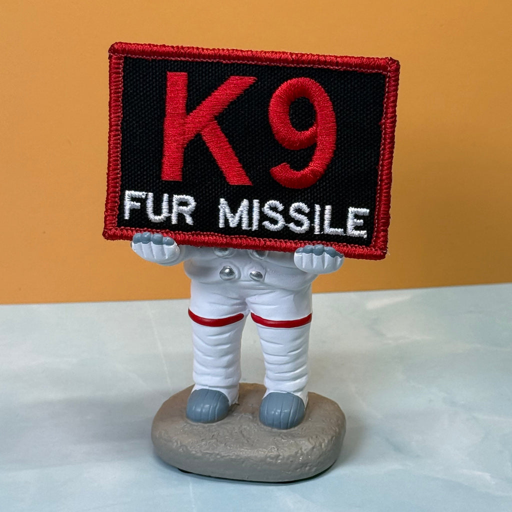 K-9 Fur Missile Funny Dog Morale Patch | Made in USA | VELCRO® Brand Hook Backing