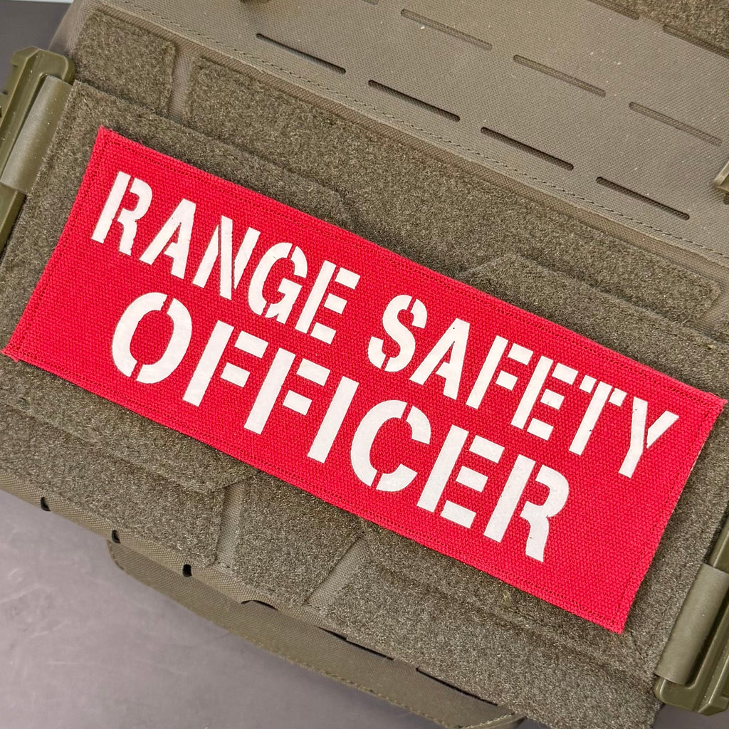 Range Safety Officer Patches & ID Plates – 2x3 Patch or 3x8 ID Panel – Tactical Gear Hook & Loop | Made in USA