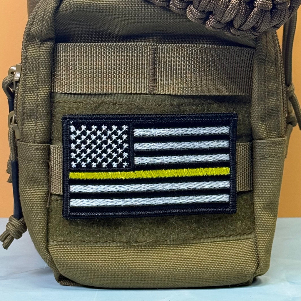 Thin Yellow Line American Flag Patch | Made in USA | VELCRO® Brand Hook Backing