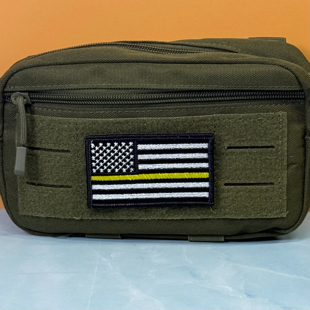 Thin Yellow Line American Flag Patch | Made in USA | VELCRO® Brand Hook Backing