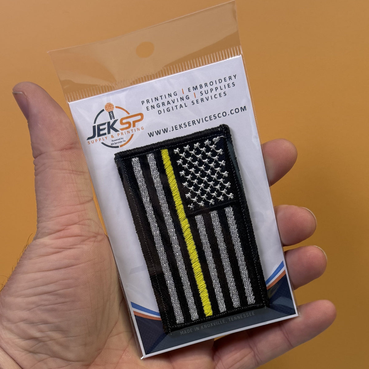 Thin Yellow Line American Flag Patch | Made in USA | VELCRO® Brand Hook Backing