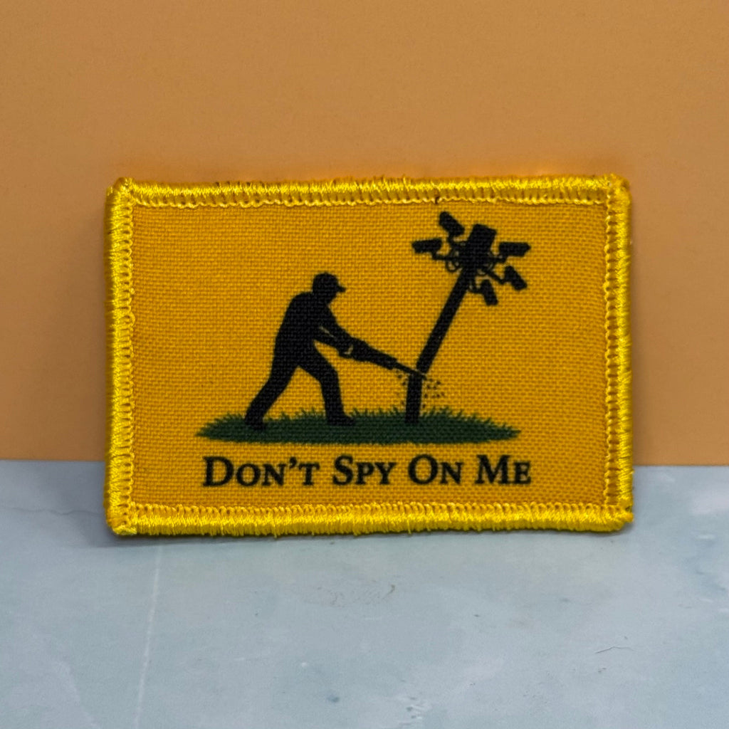Don't Spy On Me, Anti-Flock Cameras Funny Morale Patch, 2x3" | Made in USA | VELCRO® Brand Hook Backing