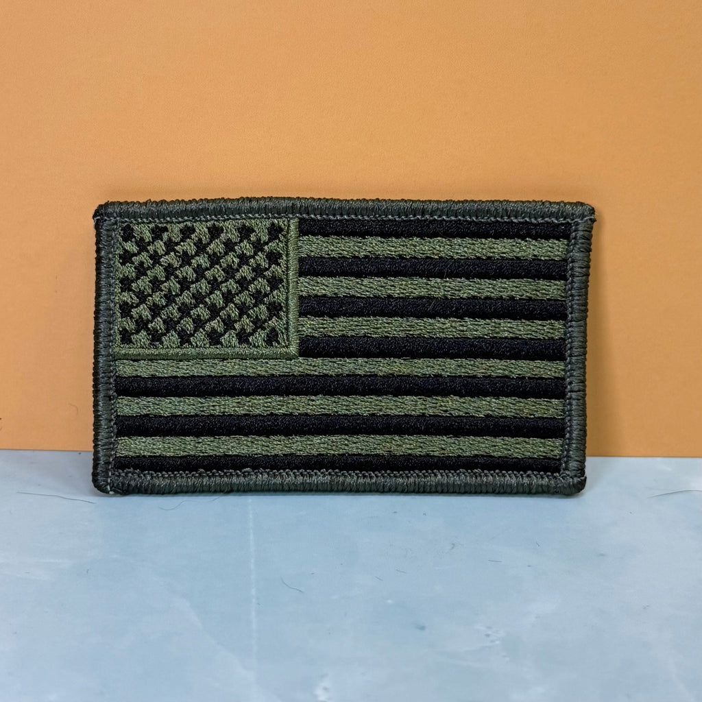 Olive OD Green Tactical American Flag Patch | Made in USA | VELCRO® Brand Hook Backing