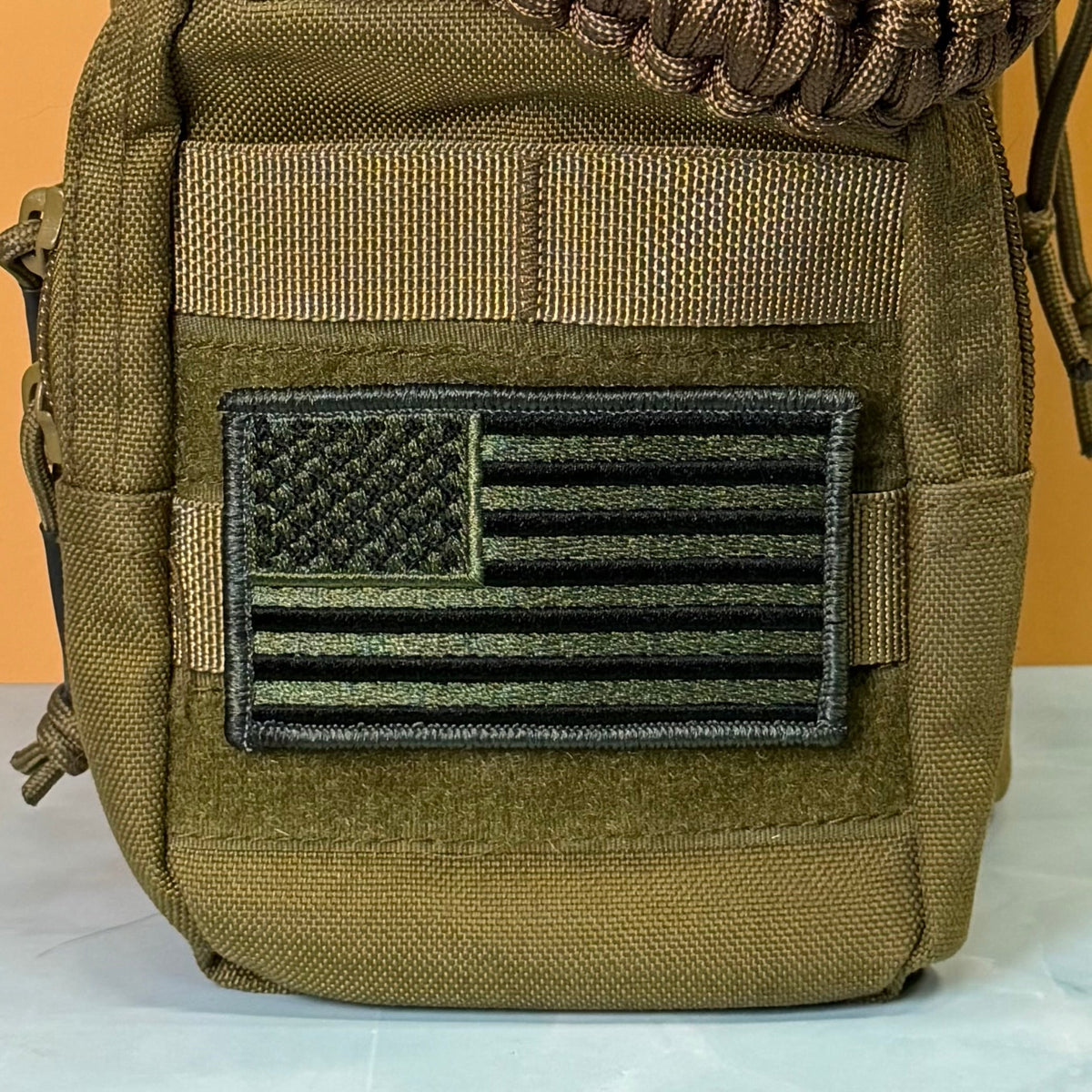 Olive OD Green Tactical American Flag Patch | Made in USA | VELCRO® Brand Hook Backing