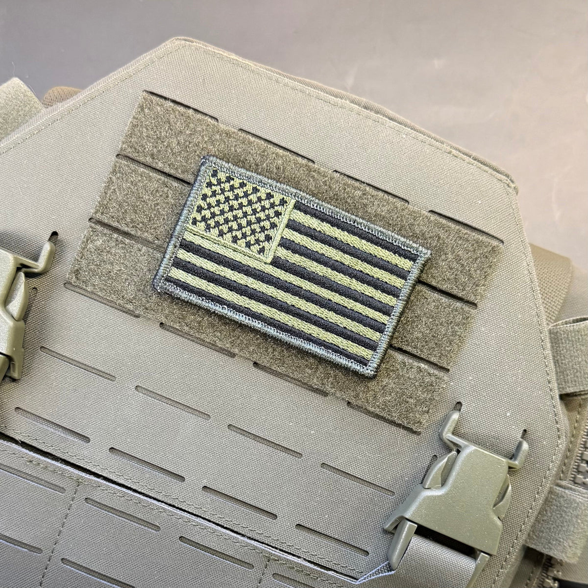 Olive OD Green Tactical American Flag Patch | Made in USA | VELCRO® Brand Hook Backing