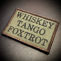 Whiskey Tango Foxtrot WTF Funny Morale Patch, 2x3" | Made in USA | VELCRO® Brand Hook Backing