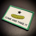 Come and Take It Pickle Funny Texas Style Morale Patch | Made in USA | VELCRO® Brand Hook Backing