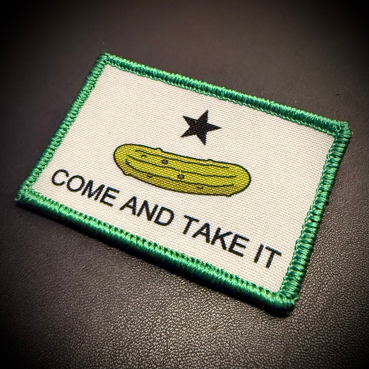 Come and Take It Pickle Funny Texas Style Morale Patch | Made in USA | VELCRO® Brand Hook Backing