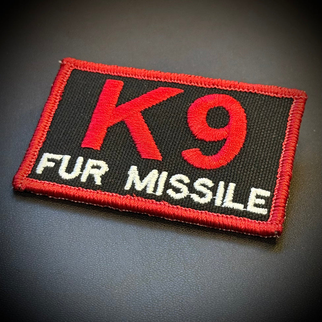 K-9 Fur Missile Funny Dog Morale Patch | Made in USA | VELCRO® Brand Hook Backing