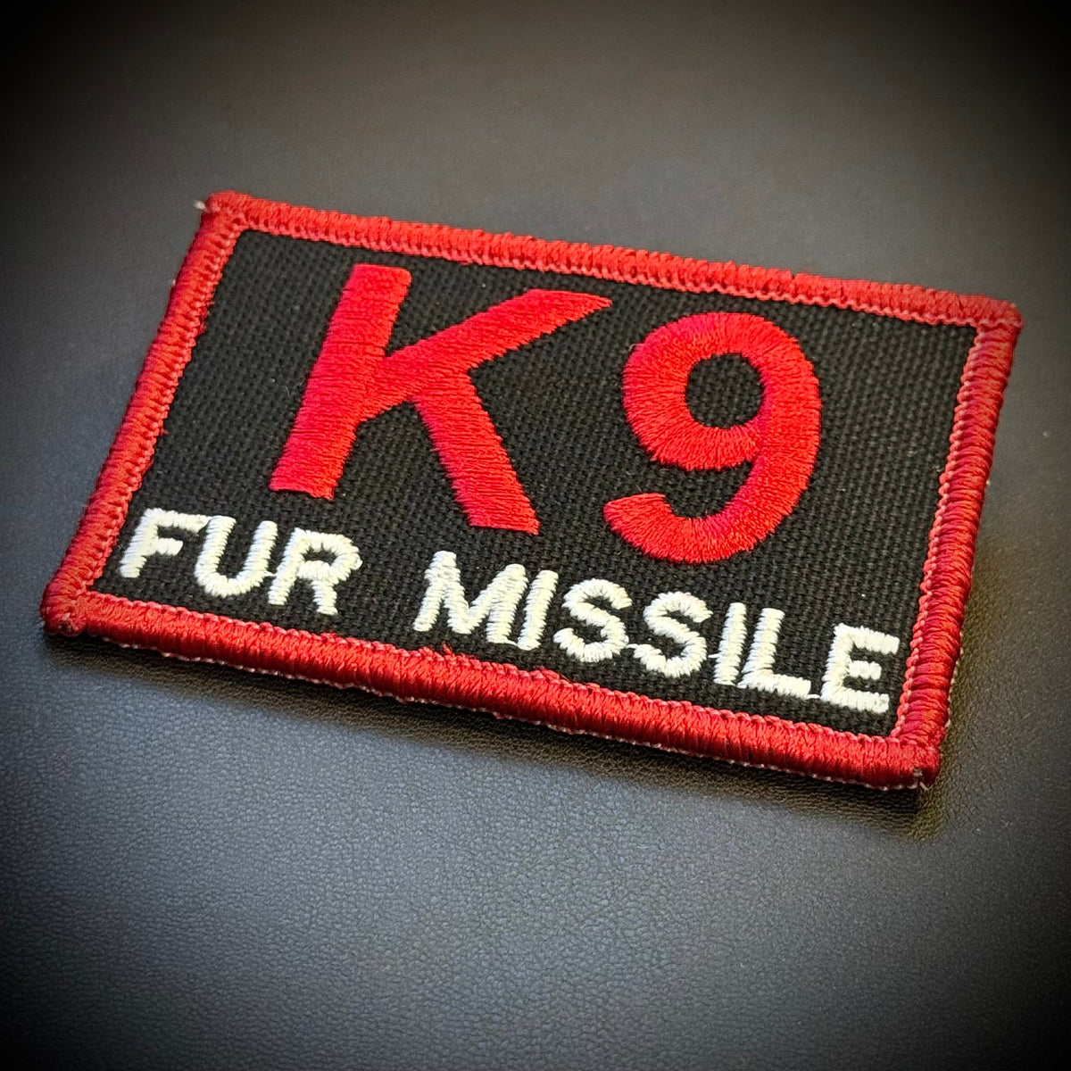 K-9 Fur Missile Funny Dog Morale Patch | Made in USA | VELCRO® Brand Hook Backing
