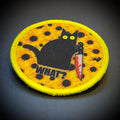 Murder Cat & Sunflowers Funny Morale Patch, 3" Round | Made in USA | VELCRO® Brand Hook Backing
