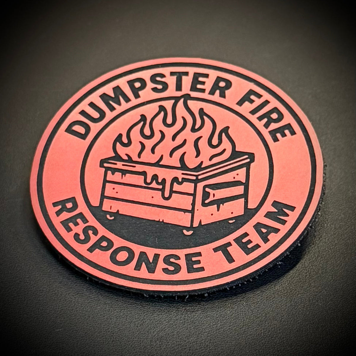 Dumpster Fire Response Team Funny Morale Patch | Made in USA | VELCRO® Brand Hook Backing