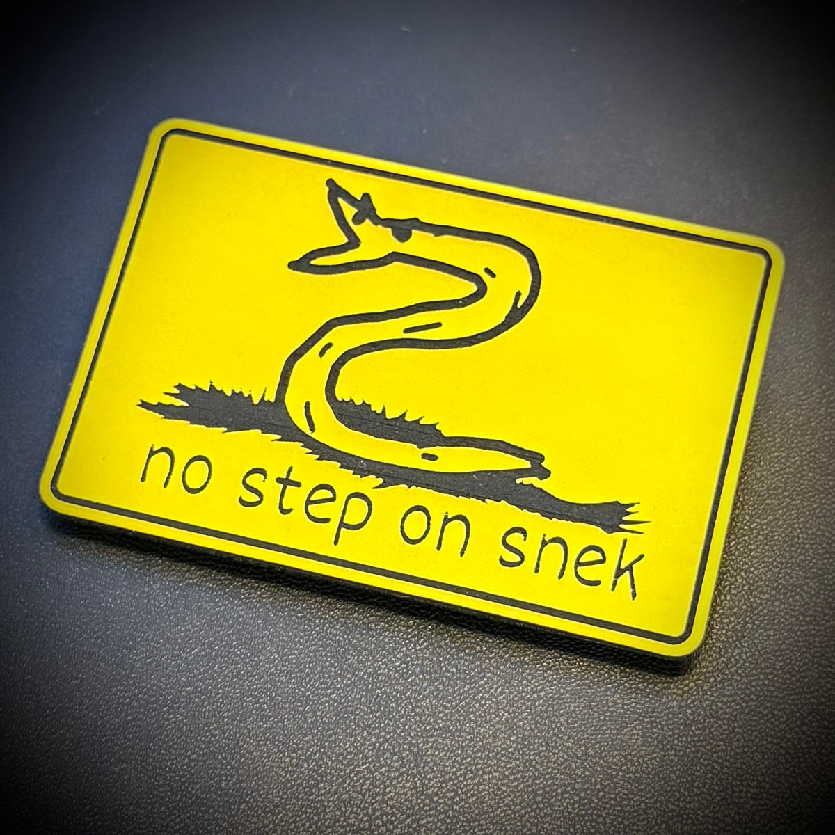 No Step On Snek Funny Morale Patch, 2x3" | Made in USA | VELCRO® Brand Hook Backing