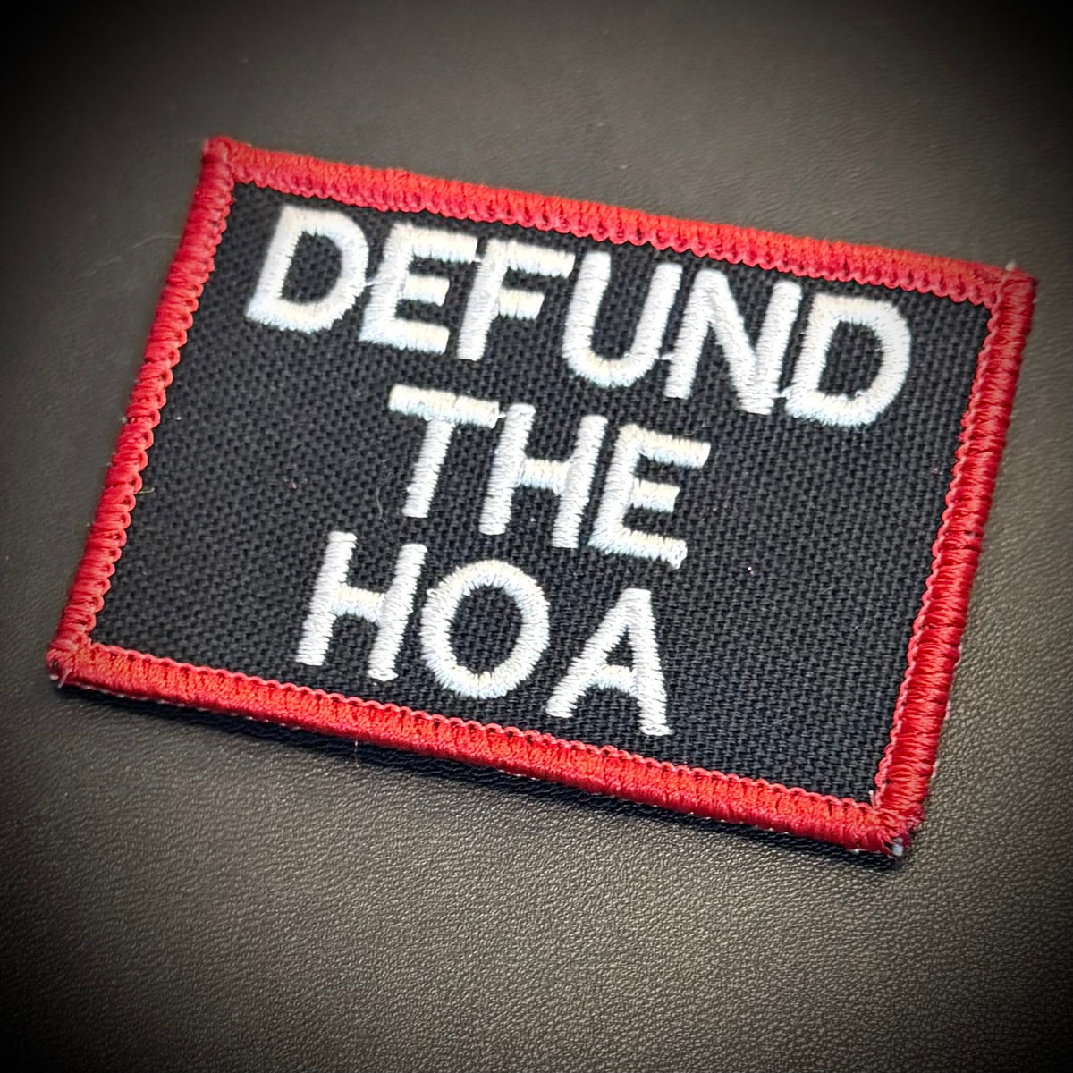 Defund the HOA Funny Morale Patch, 2x3" | Made in USA | VELCRO® Brand Hook Backing