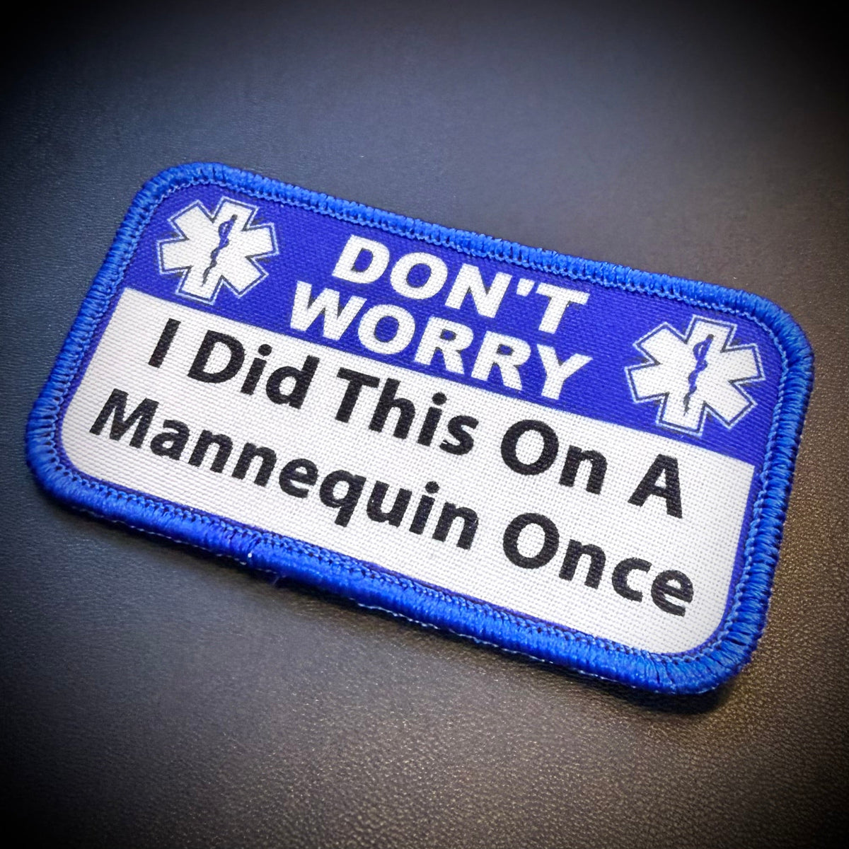 Don’t Worry I Did This On A Mannequin Once Funny Morale Patch, 2.25x4" | Made in USA | VELCRO® Brand Hook Backing