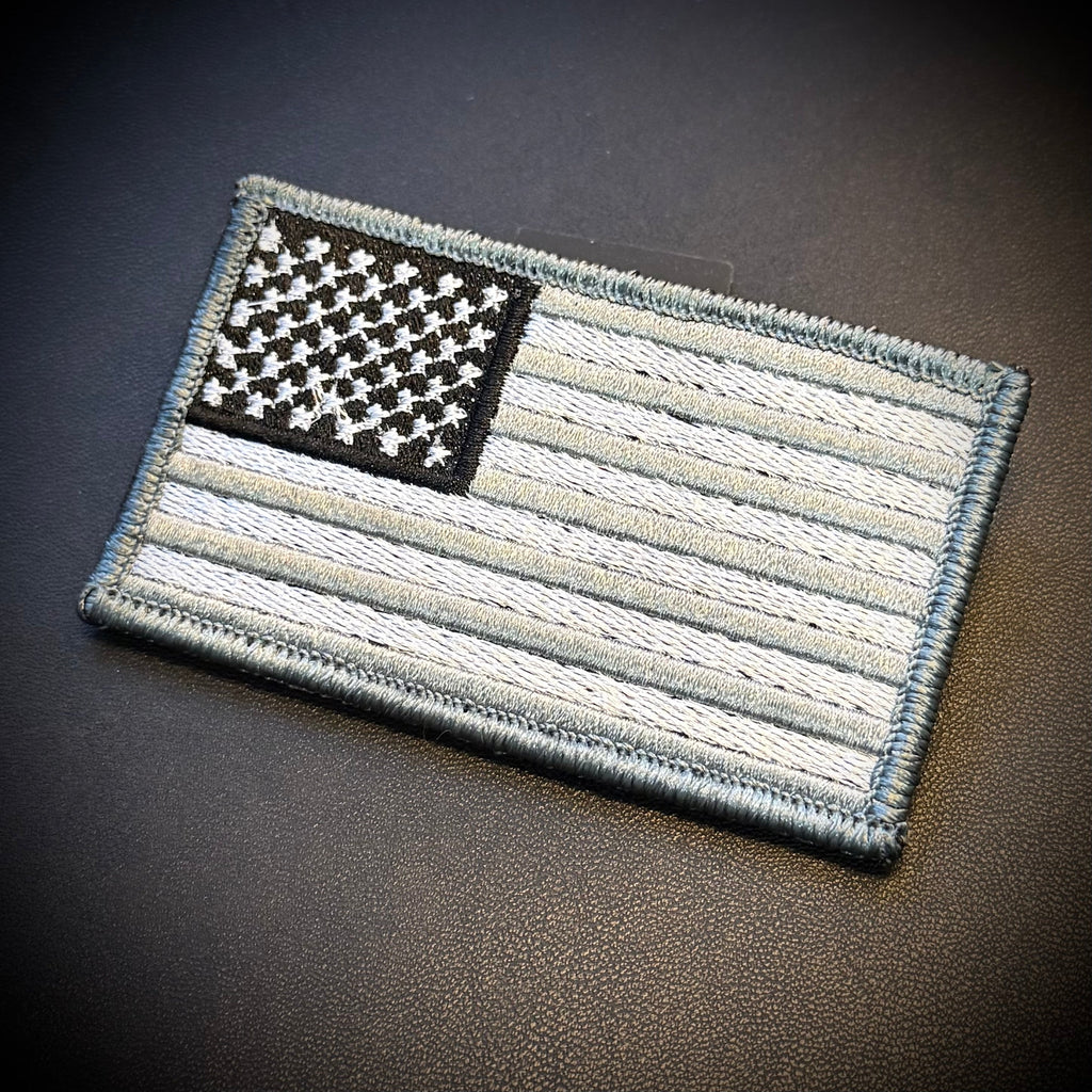 Gray Tactical American Flag Patch | Made in USA | VELCRO® Brand Hook Backing