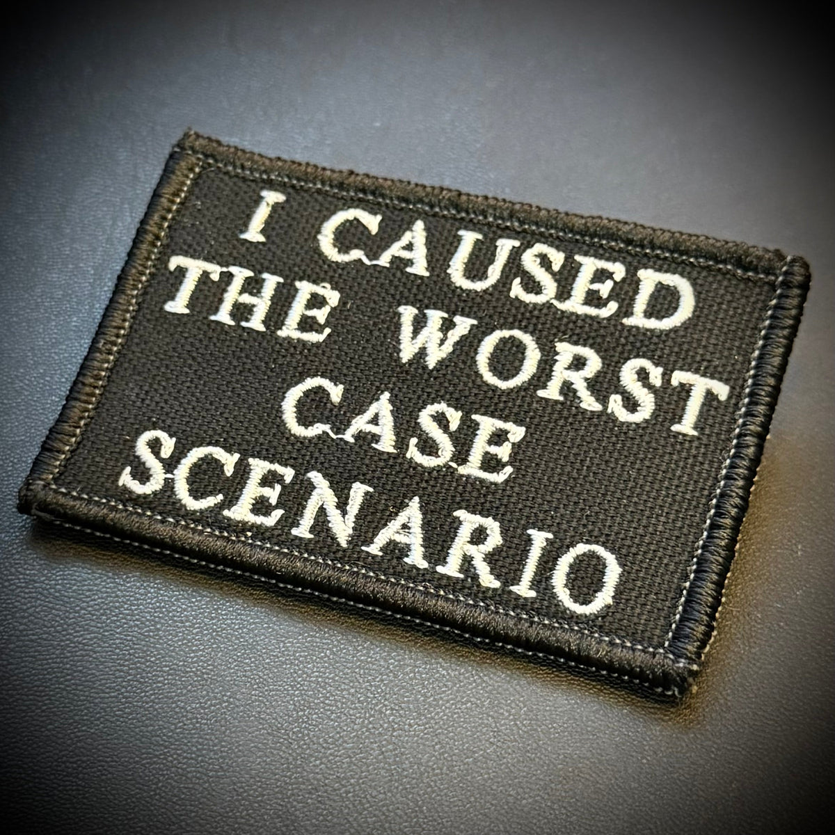 Worst Case Scenario Funny Morale Patch, 2x3" | Made in USA | VELCRO® Brand Hook Backing