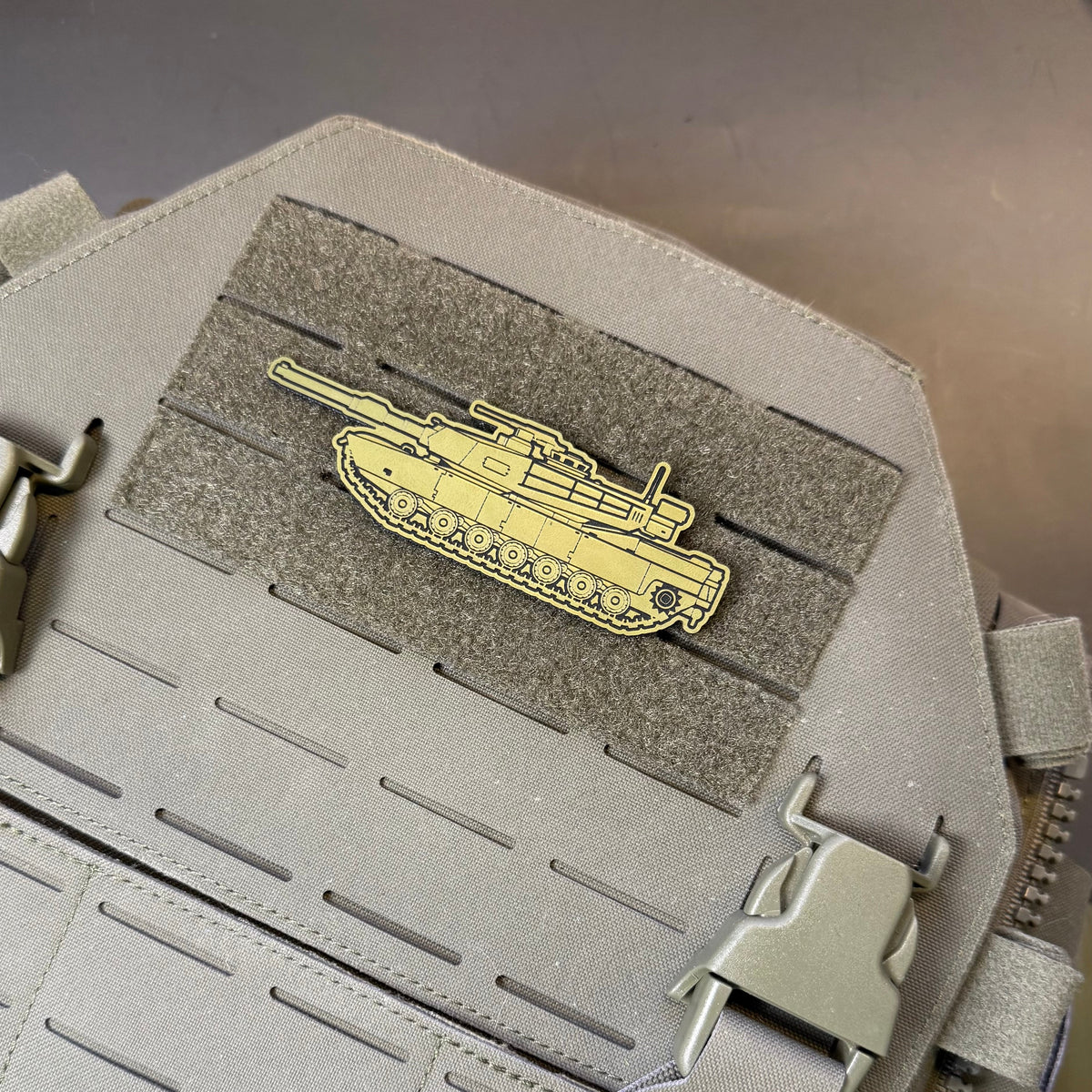 M1 Abrams Main Battle Tank Engraved Tactical Morale Patch, 1.4x4” | Made in USA | VELCRO® Brand Hook Backing