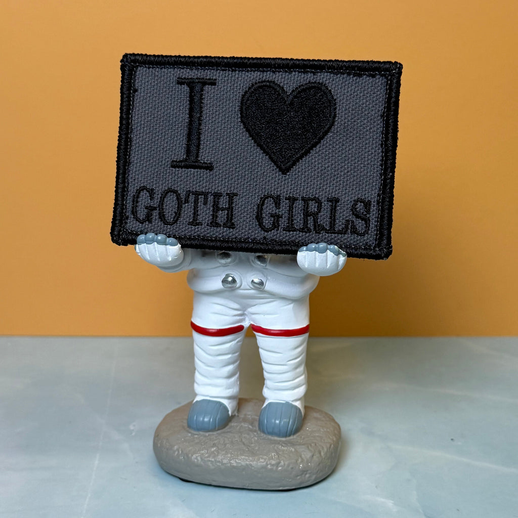 I Love Goth Girls Funny Morale Patch | Made in USA | VELCRO® Brand Hook Backing