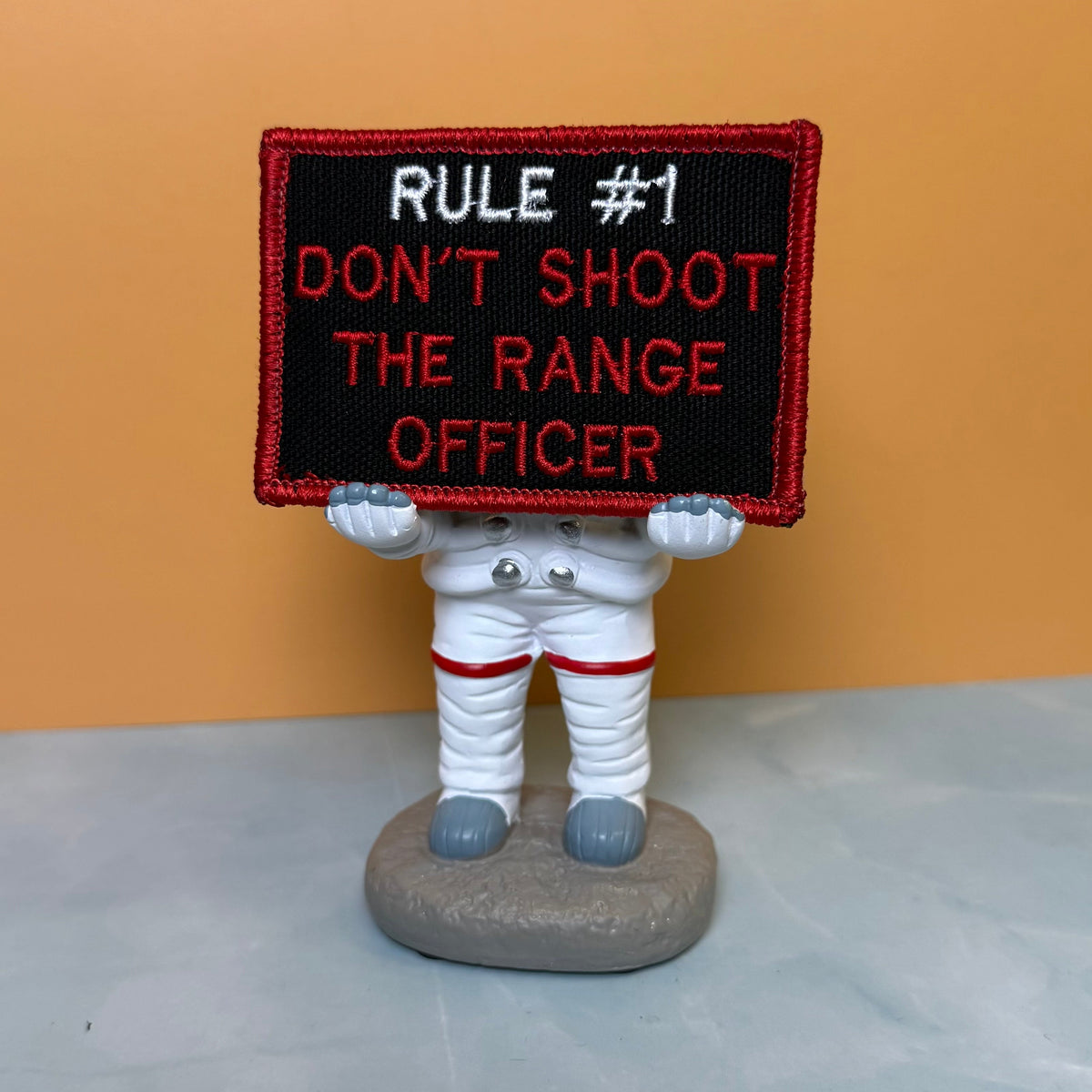 Rule #1 Don't Shoot The Range Officer Funny Morale Patch, 2x3" | Made in USA | VELCRO® Brand Hook Backing