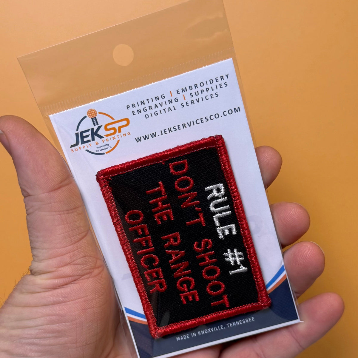 Rule #1 Don't Shoot The Range Officer Funny Morale Patch, 2x3" | Made in USA | VELCRO® Brand Hook Backing