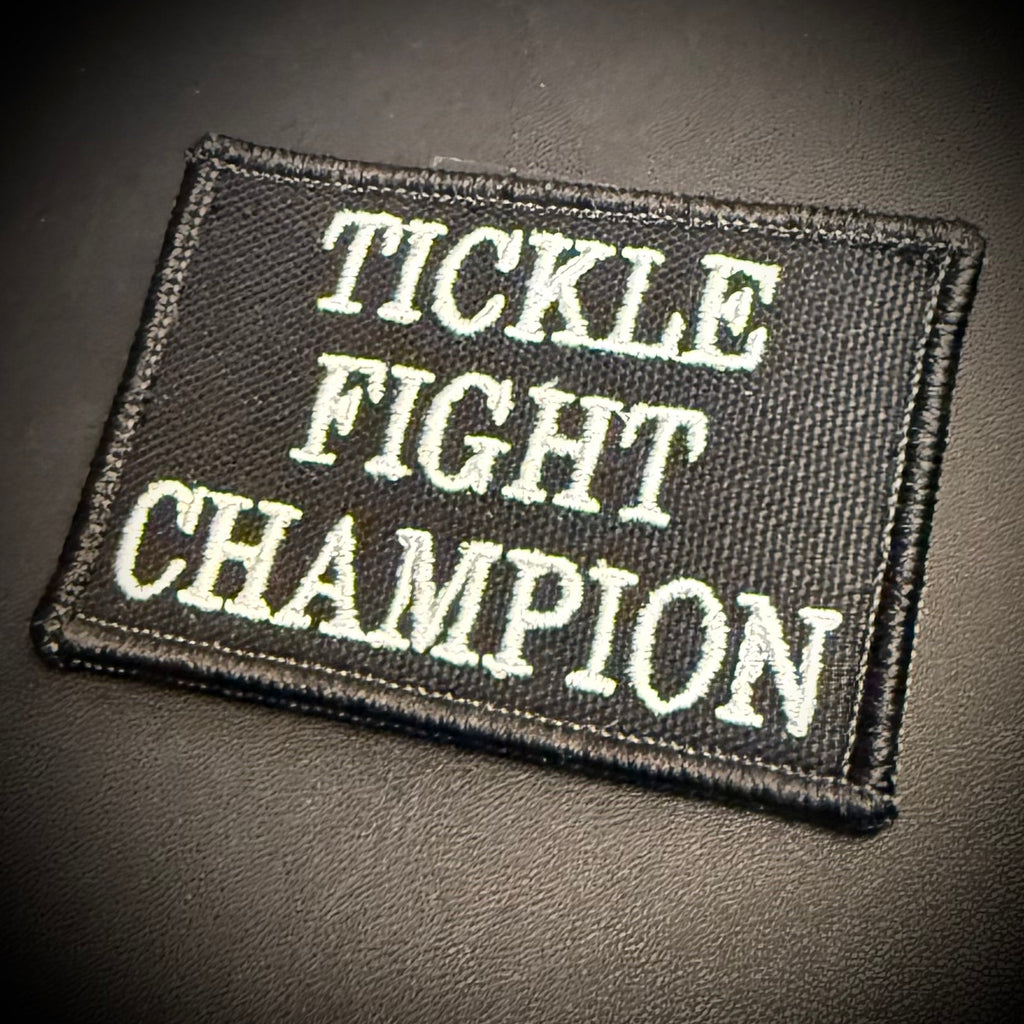 Tickle Fight Champion Funny Morale Patch | Made in USA | VELCRO® Brand Hook Backing