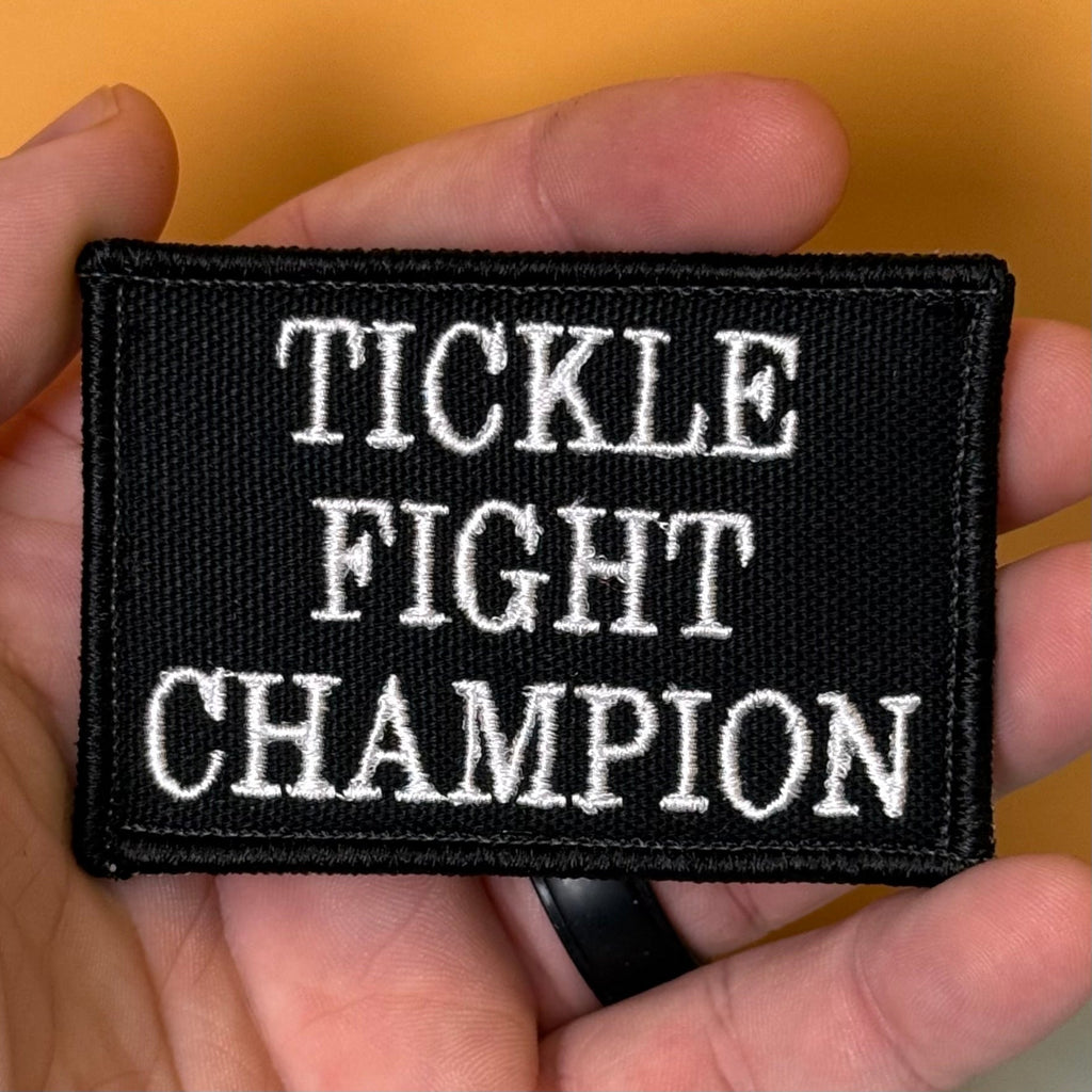 Tickle Fight Champion Funny Morale Patch | Made in USA | VELCRO® Brand Hook Backing
