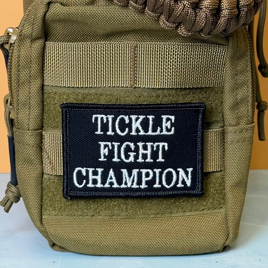 Tickle Fight Champion Funny Morale Patch | Made in USA | VELCRO® Brand Hook Backing