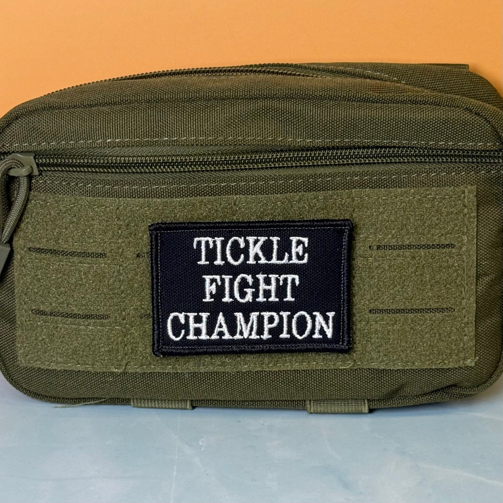 Tickle Fight Champion Funny Morale Patch | Made in USA | VELCRO® Brand Hook Backing