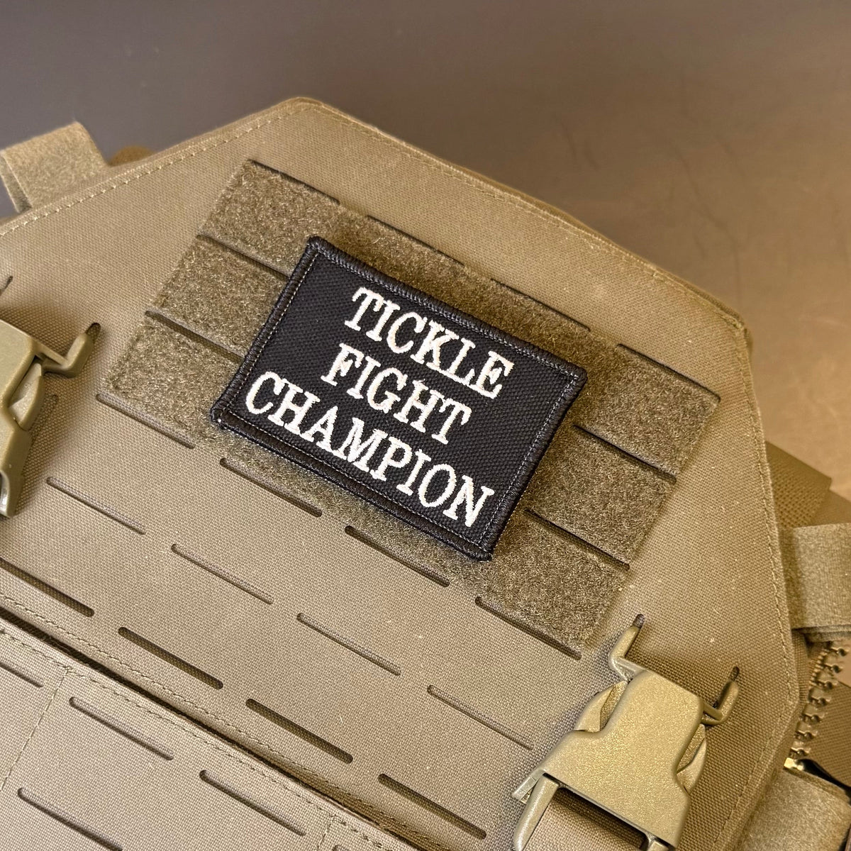 Tickle Fight Champion Funny Morale Patch | Made in USA | VELCRO® Brand Hook Backing
