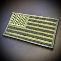 Olive OD Green Tactical American Flag Patch | Made in USA | VELCRO® Brand Hook Backing