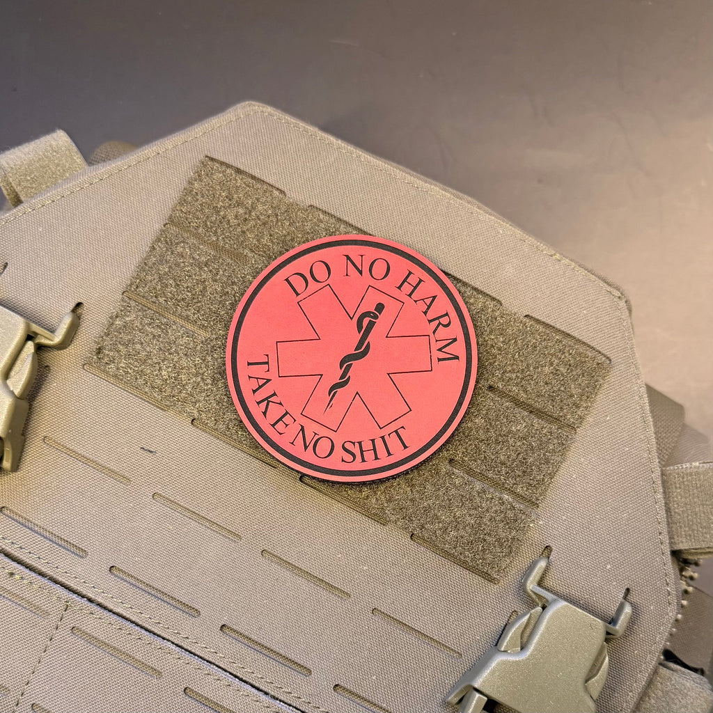 Do No Harm, Take No Shit - EMT, Medic, Nurse - Funny Morale Patch, 3" Round | Made in USA | VELCRO® Brand Hook Backing