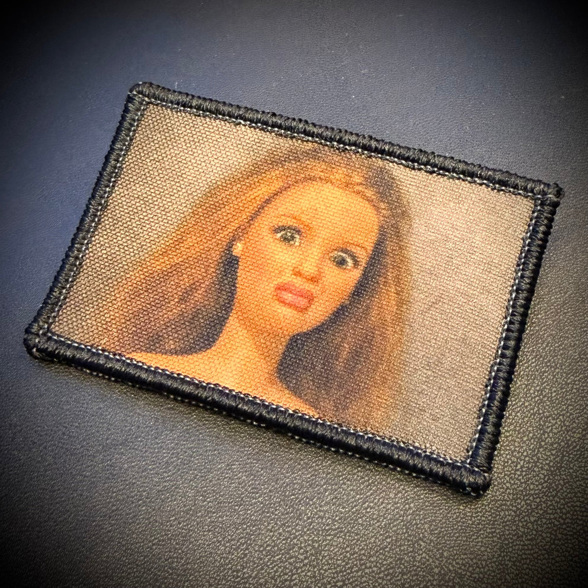 Shocked Doll Meme Funny Morale Patch, 2x3" | Made in USA | VELCRO® Brand Hook Backing