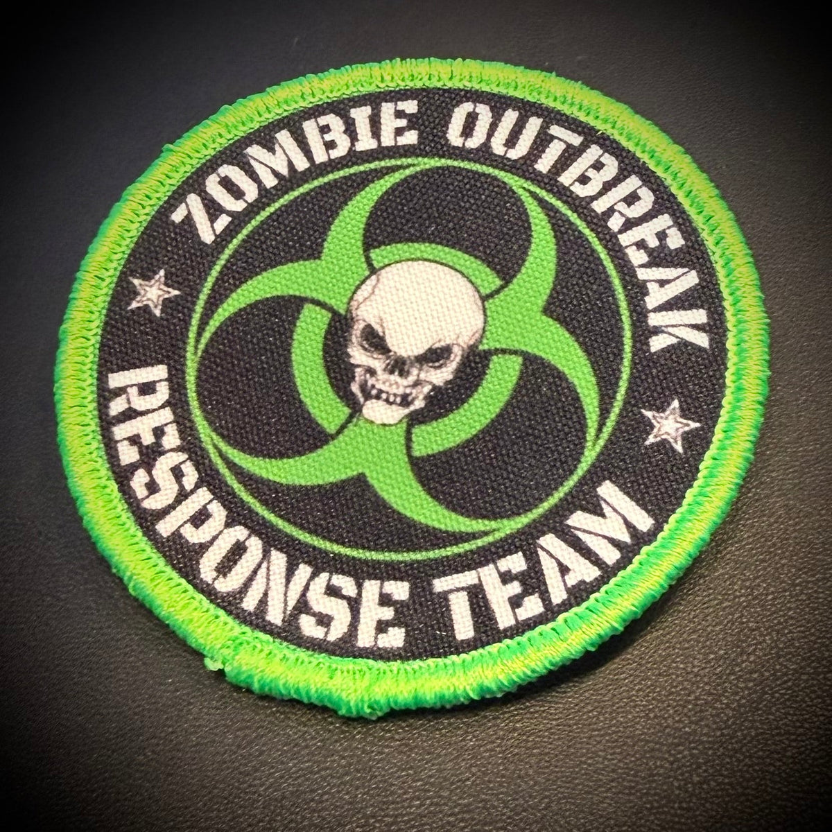 Zombie Outbreak Response Team Funny Morale Patch, 3" Round | Made in USA | VELCRO® Brand Hook Backing