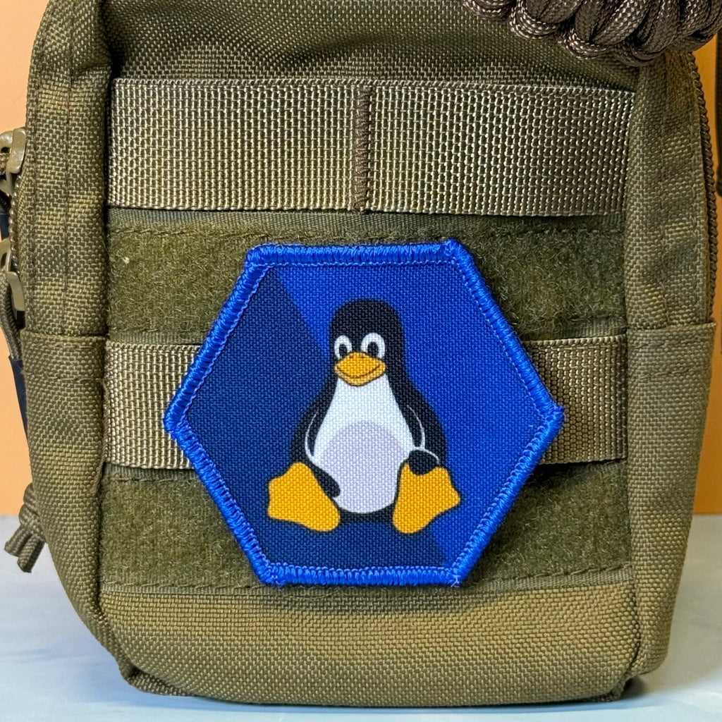 Linux Tux Penguin Morale Patch | Made in USA | VELCRO® Brand Hook Backing