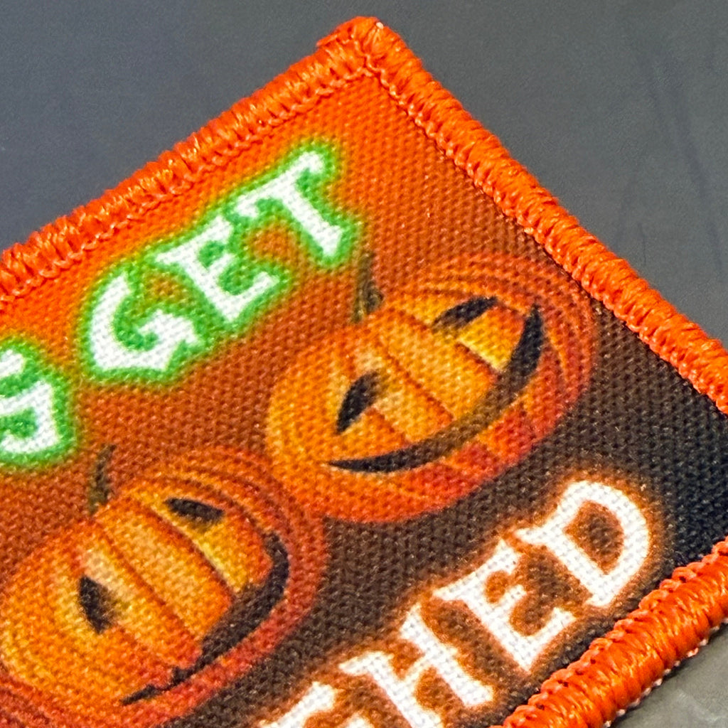 Halloween Smashed Pumpkins Funny Morale Patch, 2x3" | Made in the USA | VELCRO® Brand Hook Backing