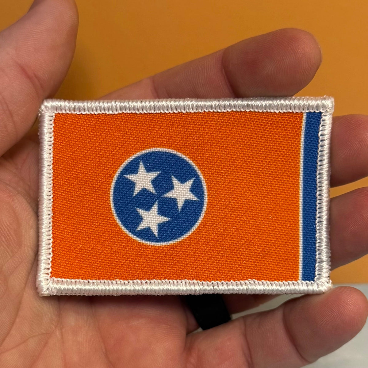 Tennessee Orange & Summitt Blue Flag Patch 2"x3" Hook & Loop | Made in USA | Pro-Print Canvas