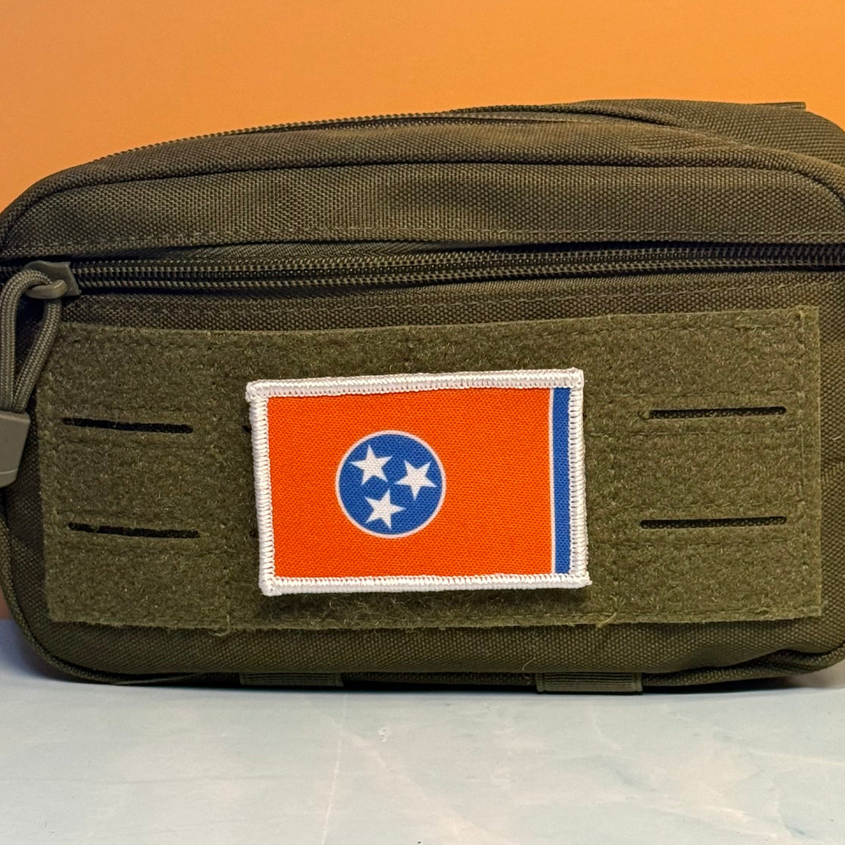 Tennessee Orange & Summitt Blue Flag Patch 2"x3" Hook & Loop | Made in USA | Pro-Print Canvas