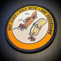 Hot Dogs, Cold Beer and Bad Decisions Funny Morale Patch | Made in USA | VELCRO® Brand Hook Backing