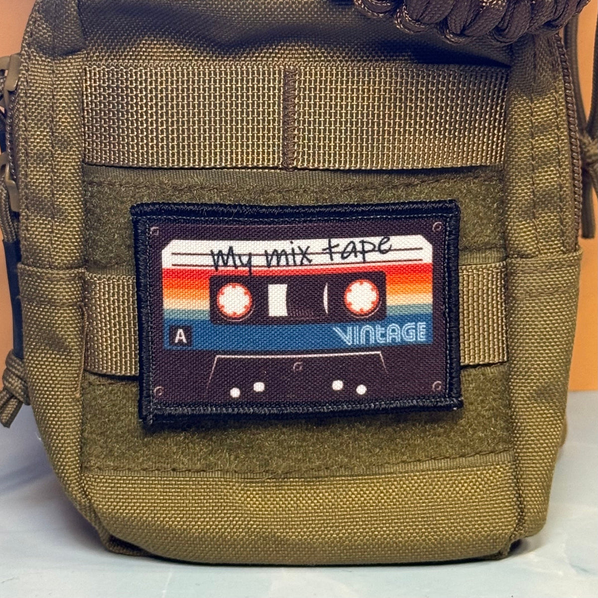My 80's Cassette Mix Tape Funny Printed Morale Patch, 2x3" | VELCRO® Brand Hook Backing