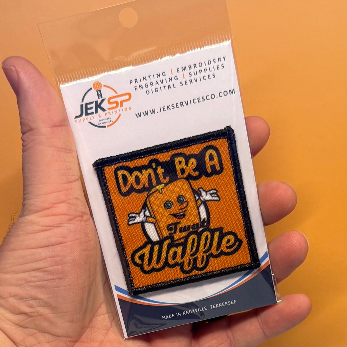 Don't Be A Twat Waffle Funny Printed Morale Patch, 2.5" | VELCRO® Brand Hook Backing